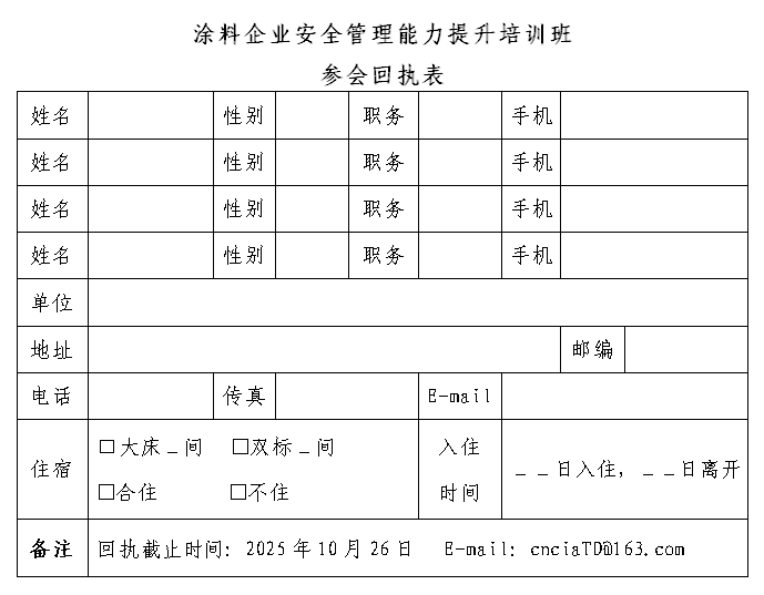 参会回执表