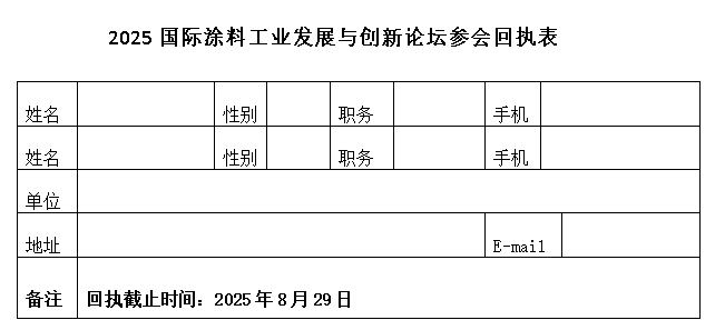 参会回执表、